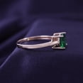 thumbnail image 4 of AFFY 2CT 7MM Cushion Simulated Green Emerald Solitaire Ring for Women 14K Rose Gold over Silver-10, 4 of 6