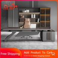 thumbnail image 2 of Executive Office Desk Modern Storage Drawers Standing L Shaped Cabinets Desk Table Workbench Bureau Meuble Home Office Furniture My Lux Decor Round, 2 of 13