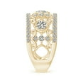 thumbnail image 3 of ANGARA Natural Inspired Diamond Filigree Anniversary Ring in 14K Yellow Gold for Women (Size-3.5mm| Color-K| Clarity-I3) | April Birthstone, Anniversary, Jewelry Gift for Women | Natural Diamond Ring, 3 of 9