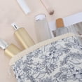 thumbnail image 3 of Unique Bargains 1 Pc Quilting Drawstring Makeup Bag Beige Navy Blue Polyester, 3 of 5
