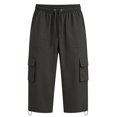 thumbnail image 6 of felwors Womens Capris with Pockets Loose Fit Casual Capri Pants Dressy Lightweight Ladies Baggy Cargo Pants for Hiking Dark Gray for Size XXL, 6 of 7