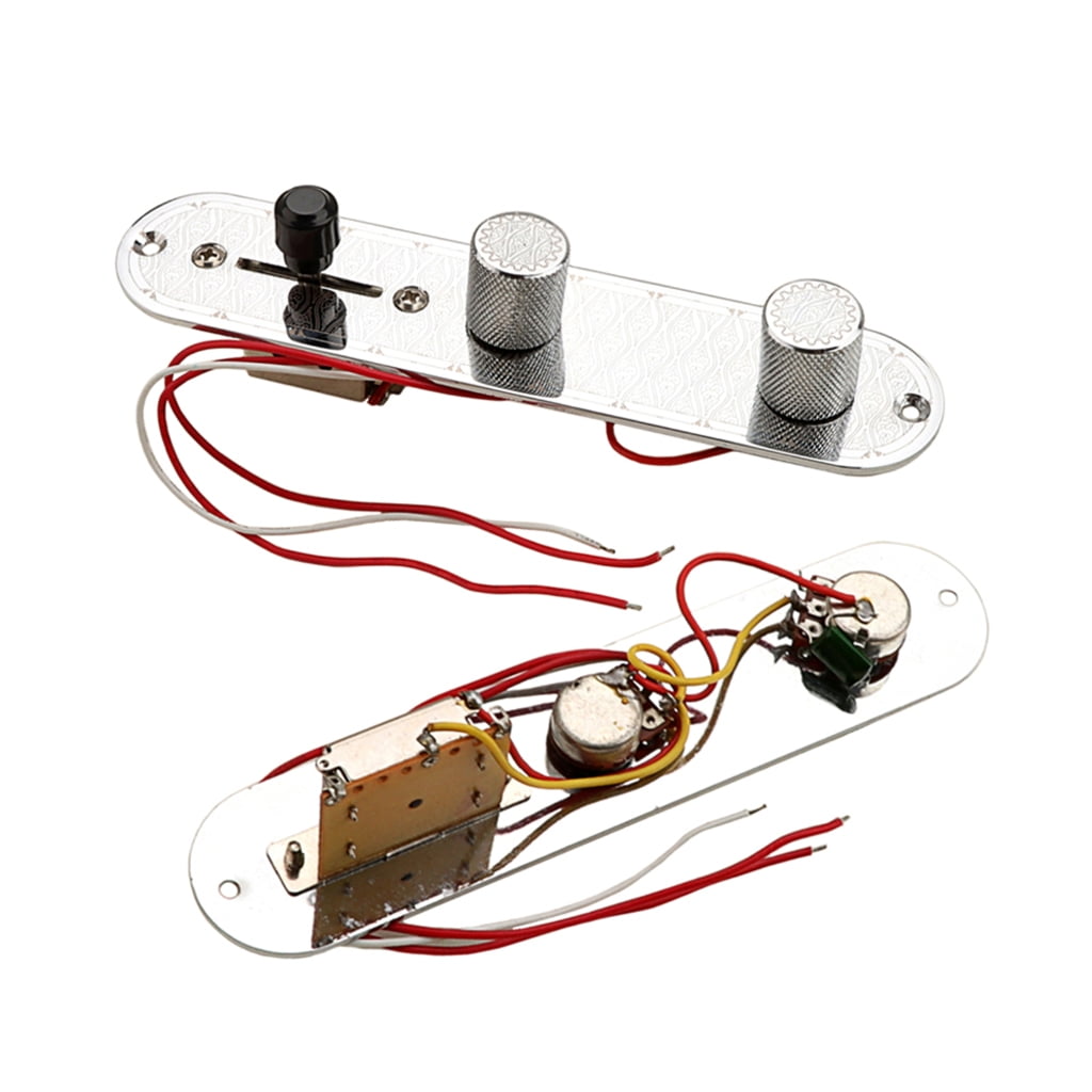 Electric Guitar Prewired Switch Control Plate with 3-Way Switches Knob Prewired Loaded Guitar Control Plate Replacement