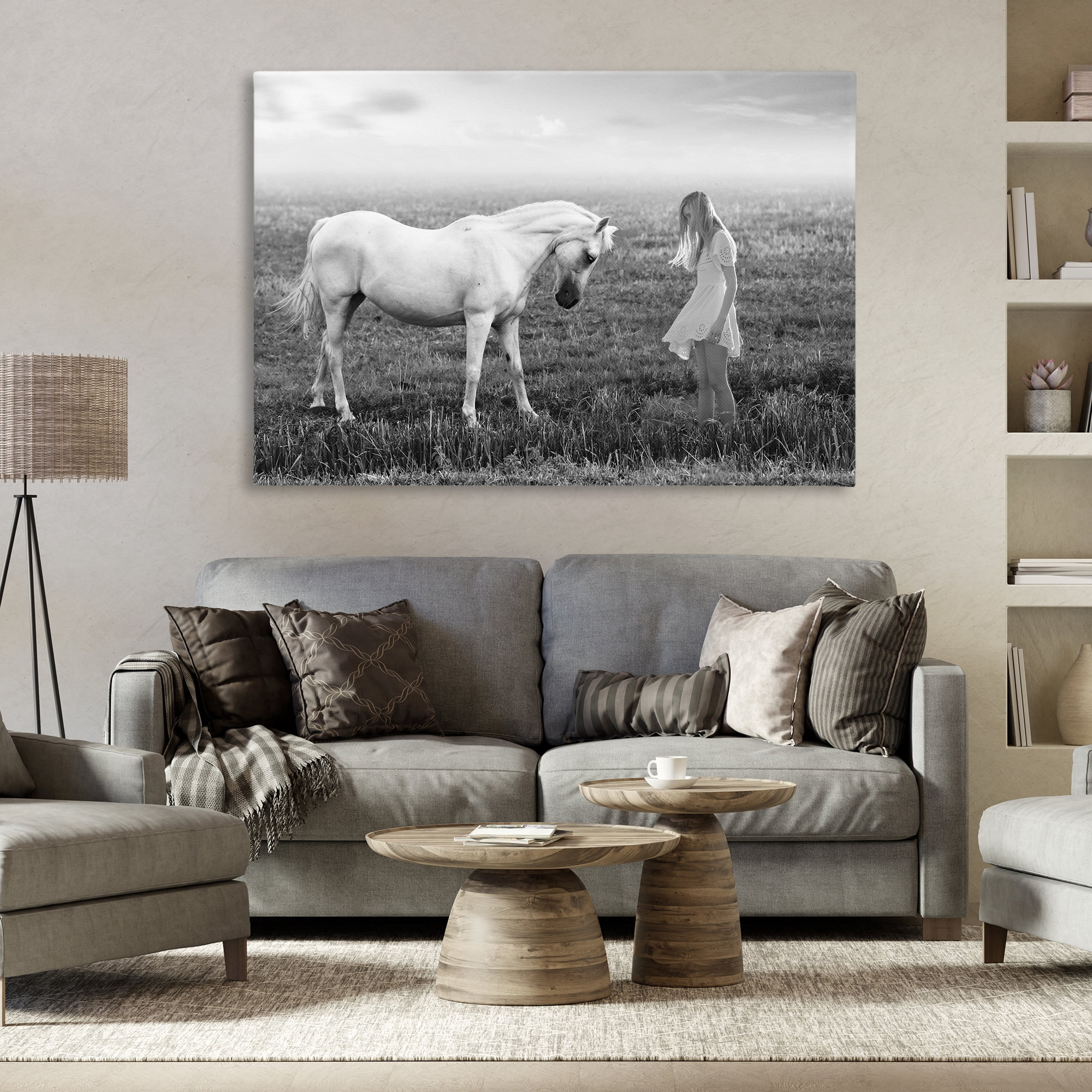 Her White Horse Canvas Wall Art, design by Ata Alishahi