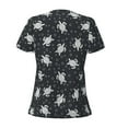 thumbnail image 3 of Goofa Turtle Pattern Womens Deep V Neck Low Cut Tops Casual Summer Short Sleeve Ribbed Knit T-Shirts-Medium, 3 of 5