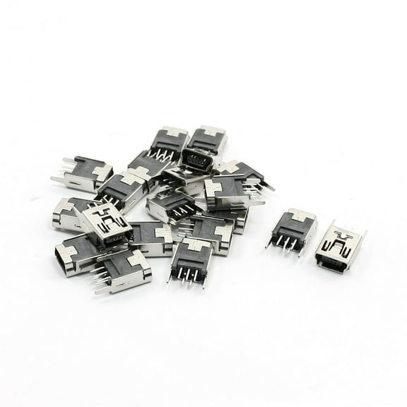 20pcs  USB Solder Female 5Pin Socket Connector 180 Degree Computer Parts