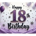 thumbnail image 4 of Purple Balloons Happy Birthday Banner Decorative Design Milestone Celebration Birthday Backdrop for Birthday Party Celebration Indoor Decoration Event, 4 of 8