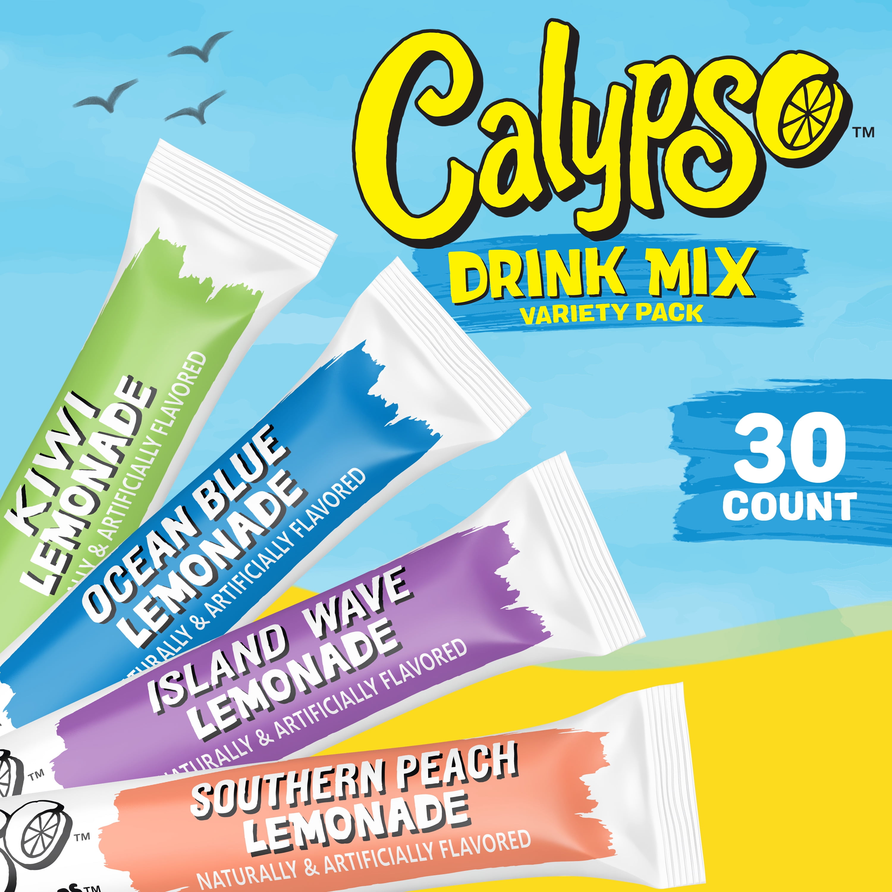 Calypso Lemonade Singles to Go Powdered Drink Mix Variety Pack, 30 Count Packets