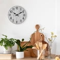thumbnail image 4 of Wall Clock, Rustic Wall Clocks Battery Operated Silent Non Ticking, Country Round Wooden Clocks Farmhous Wall Decorative for Kitchen, Bathroom, Living Room (Gray 10 Inch), 4 of 9