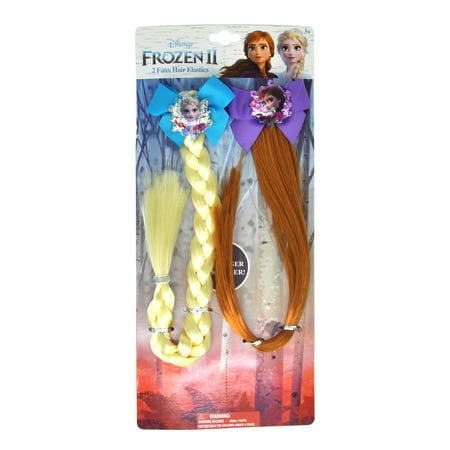 Disney Frozen II Girls Elsa & Anna Faux Hair Elastics Set (2-Pack)