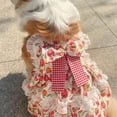 thumbnail image 4 of HQREA Floral Dog Dresses for Large Dogs Girls Valentine Outfits Princess Skirts Bowknot Summer Clothes for Holiday Birthday, 4 of 6