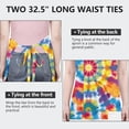 thumbnail image 6 of Colorful Rainbow Tie Dye Spiral Pattern Apron-Garden Aprons for Women with Pockets-Cotton Linen Waterproof Kitchen Cooking Gardening Aprons Adjustable for Kitchen,Cooking,BBQ and Salon 33x27 Inch, 6 of 7