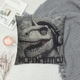 thumbnail image 2 of Decorative Throw Pillow Cover for Couch Sofa,Dino Music Fan Dinosaur Tyrannosaur in Headphones Prints Design for Make Some Noise Funny Graphic Home Decor Pillow case, 2 of 5