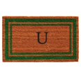thumbnail image 1 of Calloway Mills 153012436U 24 x 36 in. Green Border Monogram Rectangular Doormat, Natural - Letter U, 1 of 1