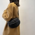 thumbnail image 4 of Bolso de mano de un solo hombro con correa ancha y popular nuevo de PU, bolso de mensajero de moda negro, 4 of 6