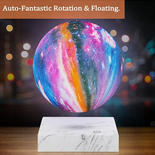 VGAzer Floating Galaxy Moon Lamp with 16 LED Colors, Levitating Galaxy Night Light , Multi-color Rotating Table Lamp Touch Control , 3D Printed Desk Moon Light Decor