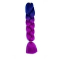 thumbnail image 1 of Nvzi Extensiones de cabello para trenzar para mujer, 3 paquetes de 100 g/paquete, 24 pulgadas, cabello sintético resistente al calor para trenzas de ganchillo, color morado oscuro a morado., 1 of 2