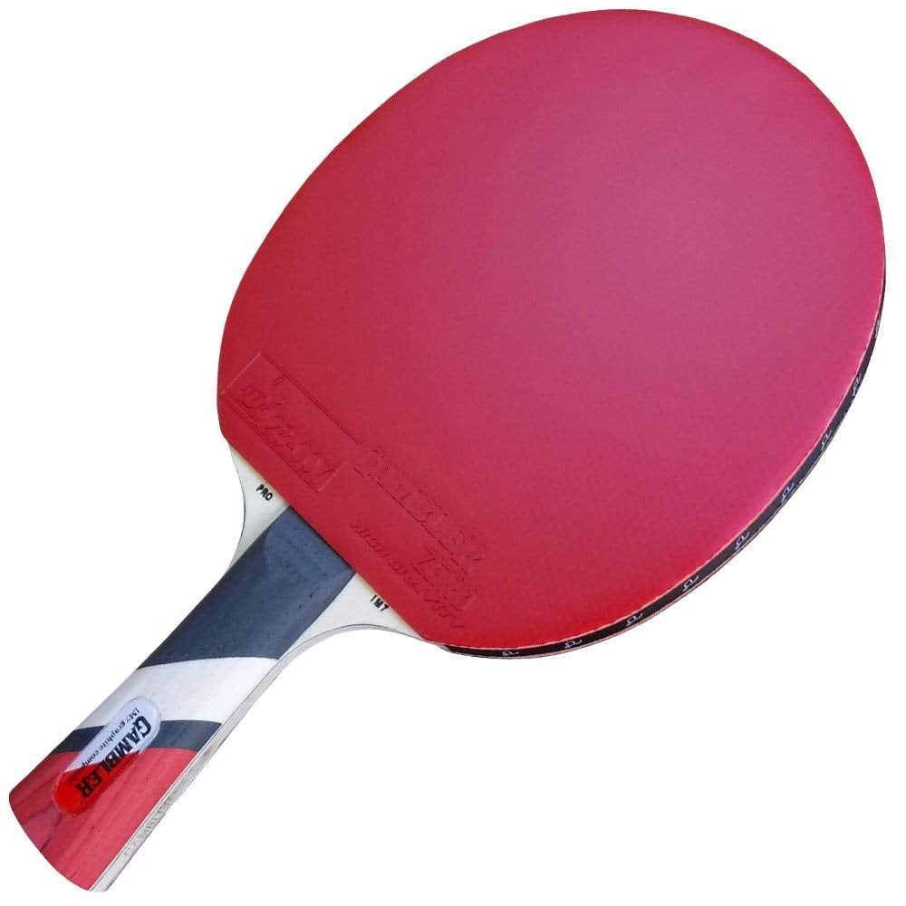 Gambler Custom Professional Table Tennis Paddle with IM7 Graphite Blade and Zero Rubber plus Blue Case