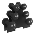 thumbnail image 3 of BalanceFrom 32 lb Neoprene Coated Iron Dumbbell Hex Weights Set with Stand, Black, 3 of 13