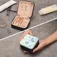 thumbnail image 7 of Travel Jewelry Box Blue Birds PU Leather Mini Jewelry case Small Portable Jewelry Organizer Box for Rings Earrings Necklaces Bracelets(Black) Women Gifts, 7 of 7