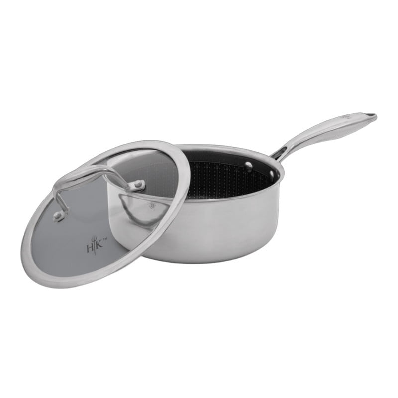 Hell's Kitchen HKHSP15C 1.5 Qt Hybrid Saucepan With Lid, Tri-Clad
