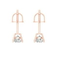 thumbnail image 4 of 0.5 Ct Round Cut Studs Clear Moissanite 18K Rose Solid Solid Gold Everyday Dainty Earrings Screw Back, 4 of 7
