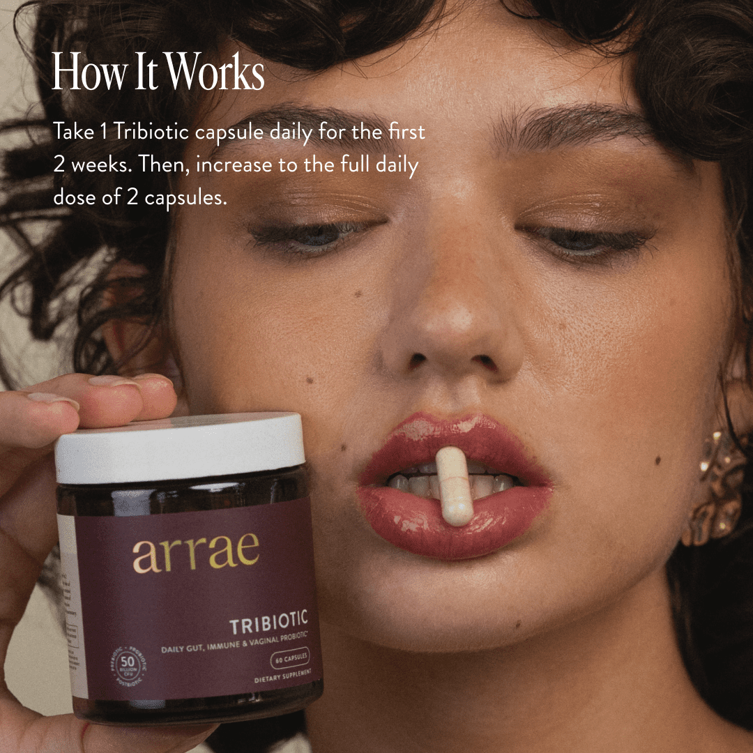 Arrae Tribiotic – Women’s Prebiotic, Probiotic & Postbiotic for Vaginal, Gut, Skin & Immune Support with Immunolin – 60 Capsules