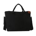 thumbnail image 1 of Bolso de mano unisex de lona para barco bolso de compras grande bolso cruzado sólido negro, 1 of 9