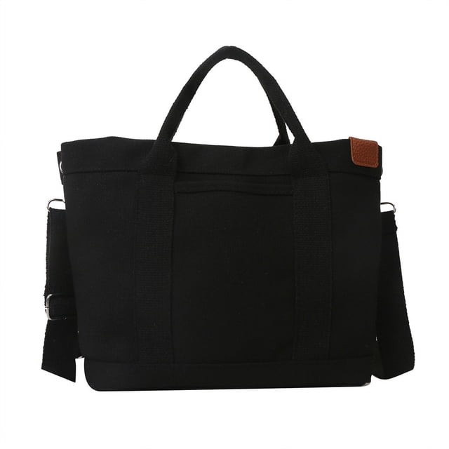 Bolso de mano unisex de lona para barco bolso de compras grande bolso cruzado sólido negro