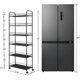 thumbnail image 2 of Carrito de almacenamiento delgado de 6 niveles con ruedas, estante rodante estrecho negro, almacenamiento delgado resistente, ideal para cocina, baño y lavandería, 2 of 4