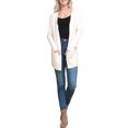 thumbnail image 2 of Doublju Women's Long Sleeve Pocket Open Front Knit Cardigan Sweater with Plus Size, 2 of 5