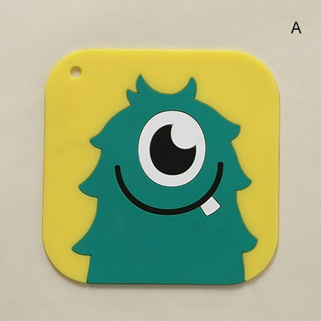 

Cartoon Animal Heat Insulation Pad Retro PVC Square High Temperature Resistant Household Anti-scalding Tea coasters New