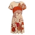 thumbnail image 4 of Mushrooms & Tiny Friends Sundress Short Sleeve Dress Summer Women Clothes Dress for Women Dresses, 4 of 7