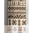 thumbnail image 6 of Boho Sheer Curtains 84 Inch Length 2 Panels Set, Beige Brown Traditional Ethnic Geometric Motifs Voile Window Treatment Rod Pocket Curtains Sheers Drapes for Bedroom/Living Room/Kitchen 52"x84"x2, 6 of 7