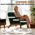 thumbnail image 5 of CQSXDA Single Upholstered Accent Chair  with Curved Wood Armrests  and Lumbar Cushion  for Living Room or Bedroom, Dark Green, 5 of 15
