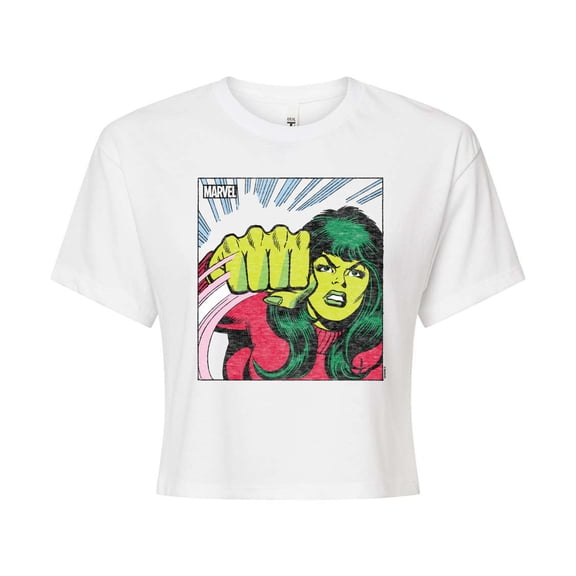 Marvel She Hulk - Comic Panel - Juniors Cropped Graphic T-Shirt
