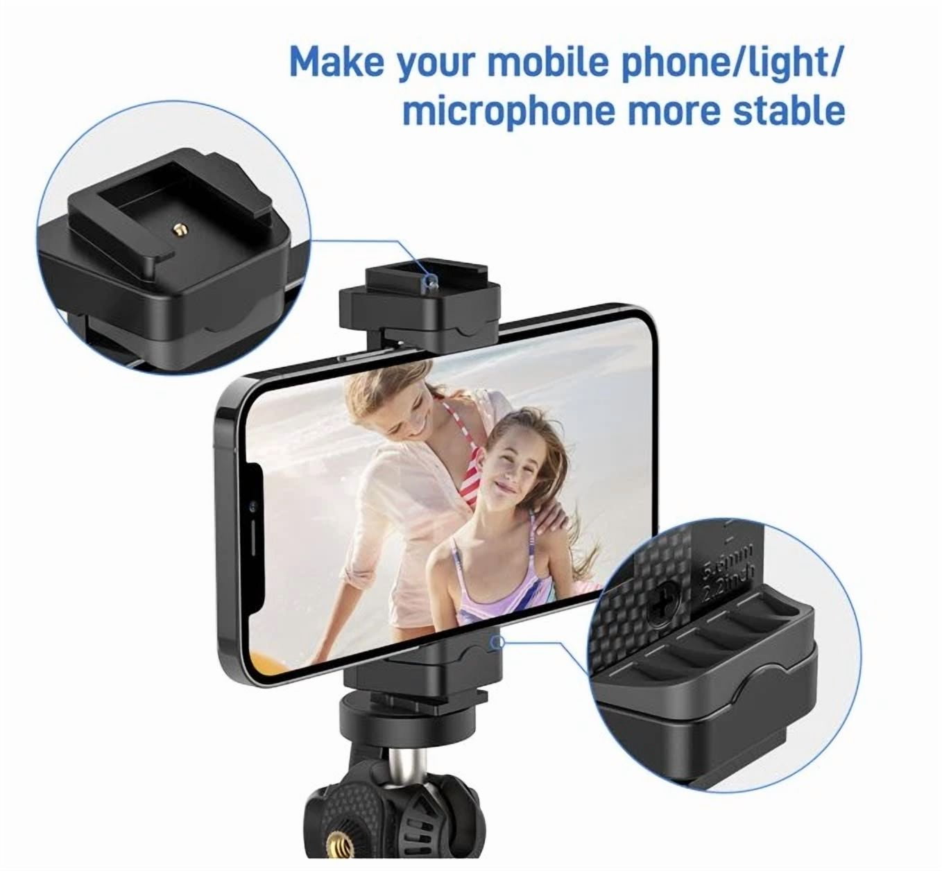RHEA- Andoer Mt-01 Desktop Tripod 2 Lvls 360 Rotate Phone/Cam Flex Extension F104G202