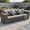 Gray, variant on Resenkos L‑Shaped Modular Outdoor Wicker Sectional Sofa, PE Rattan Patio Conversation Furniture with Corner and Armless Units, Acacia Wood Armrests, Thick Washable Cushions for Backyard Garden, Gray
