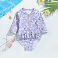 thumbnail image 2 of Jamsmile Toddler Girls Swimsuits One Piece Long Sleeve Floral Print Beach Swimwear Bathing Suits Beachwear, 2 of 4