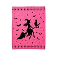 thumbnail image 6 of Halloween Witch Ruffle Decorative Throw Blanket, 50X39 Inch Flannel Black Cat Knit Throw Blanket, Cozy Spooky Decor Ruffle Cover for Couch Sofa Bed Halloween Party Props Decoration, Pink, 6 of 6