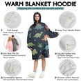 thumbnail image 5 of Wearable Oversized Blanket,DarkBlue Dinosaurs Leaves Pattern Wearable Blanket Hoodie for Adults,Cozy Hooded Blankets with Super Pockets,Super Warm Fuzzy Pullover for Women & Men, 5 of 6