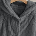 thumbnail image 7 of hotojiny Womens Plush Robe Soft Long Sleeve Fluffy Bathrobe for Women Winter Button Down Warm Nightgown Loungewear with Hood, 7 of 7