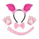 thumbnail image 1 of Diadema con orejas de cerdo, cómoda y elegante, accesorio para disfraz. El conjunto rosa incluye guantes., 1 of 9