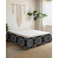 thumbnail image 2 of Black Boho Wrap Around Bed Skirts for Queen Bed 16" Drop,Bed Skirt with Adjustable Elastic Belt Dust Ruffle Bed Valance for Bedroom Hotel Retro Farmhouse Neutral Abstract Geometric Bed Frame Cover, 2 of 7
