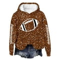 thumbnail image 5 of Cnbwig Womens Sweatshirts Casual Pullover Hooded Long Sleeve Rugby Sequins Print Sweatshirt Football Events Fall Outfits Jackets Winter Clothes A2-Brown XXL, 5 of 5