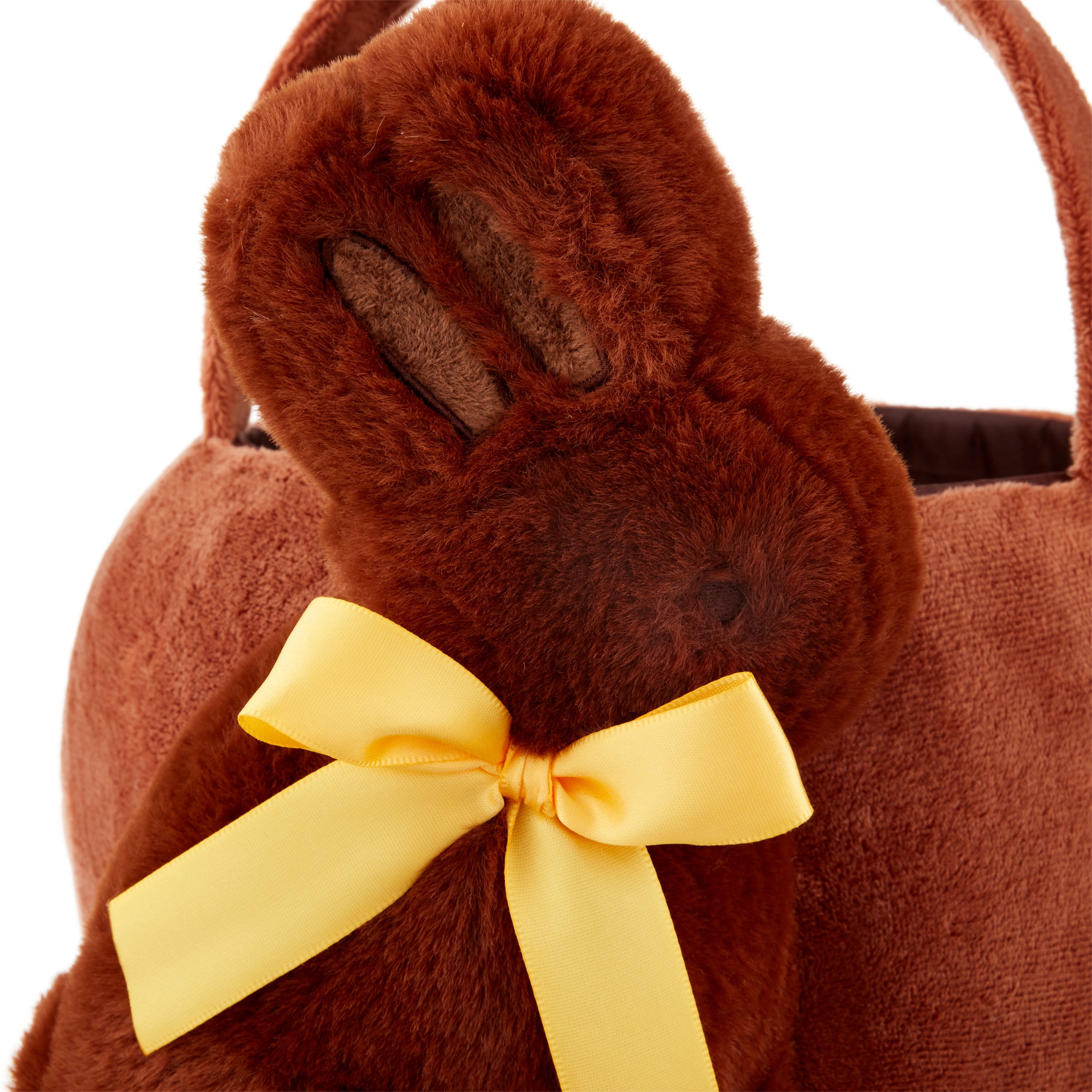 Easter Chocolate Scented Brown Plush Bunny Basket, 10 in x 11 in