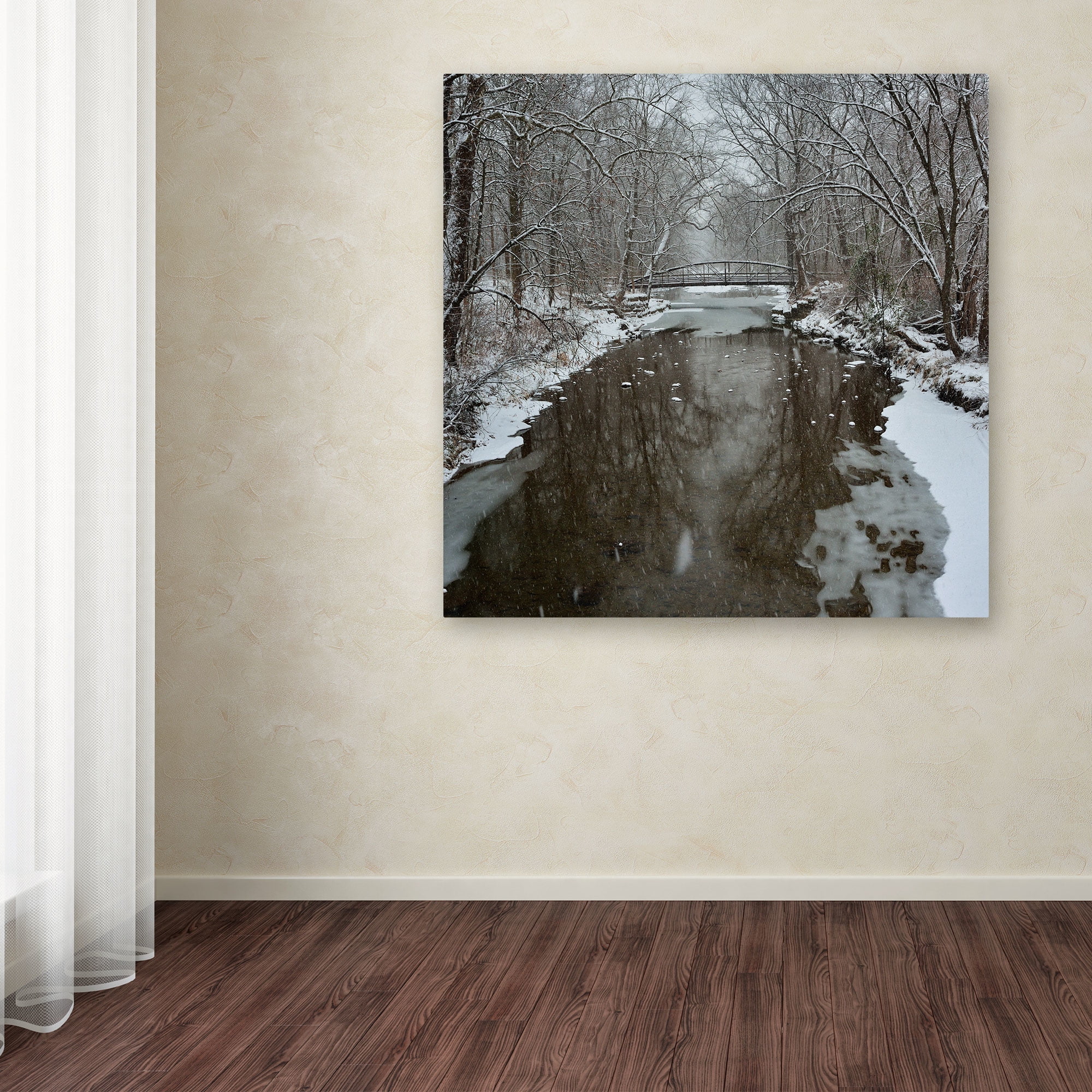 Trademark Fine Art "Winter Bridge" Canvas Art by Kurt Shaffer