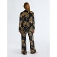 thumbnail image 3 of Joyspun Women’s Stretch Velour Notch Collar Long Sleeve Pajama Set, Sizes XS to 4X, 3 of 5
