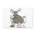 thumbnail image 3 of Moose Reading Newspaper On Toilet Funny Canvas Wall Art for Home Decor Ready-to-Hand, 3 of 18