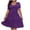 Purple, variant on Feancey Vacation Dresses for Women Square Neck Short Sleeve Plus Size T Shirt Dress Tiered Flowy Midi Dresses Summer Casual Babydoll Dress Hot Pink XL