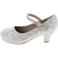 thumbnail image 2 of Dana 58K Little Girls Rhinestone Heel Platform Dress Pumps, 2 of 7